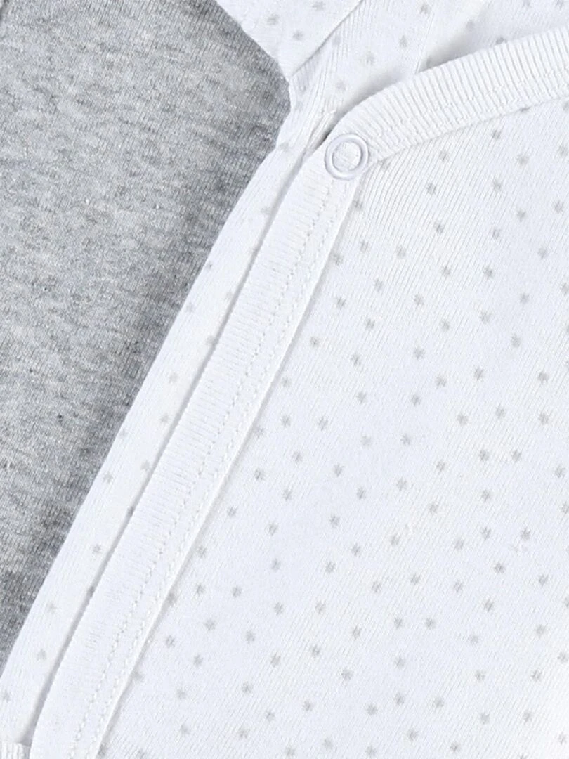 Set de 2 bodys croisés à manches courtes  clair/blanc   Noukie's   Gris