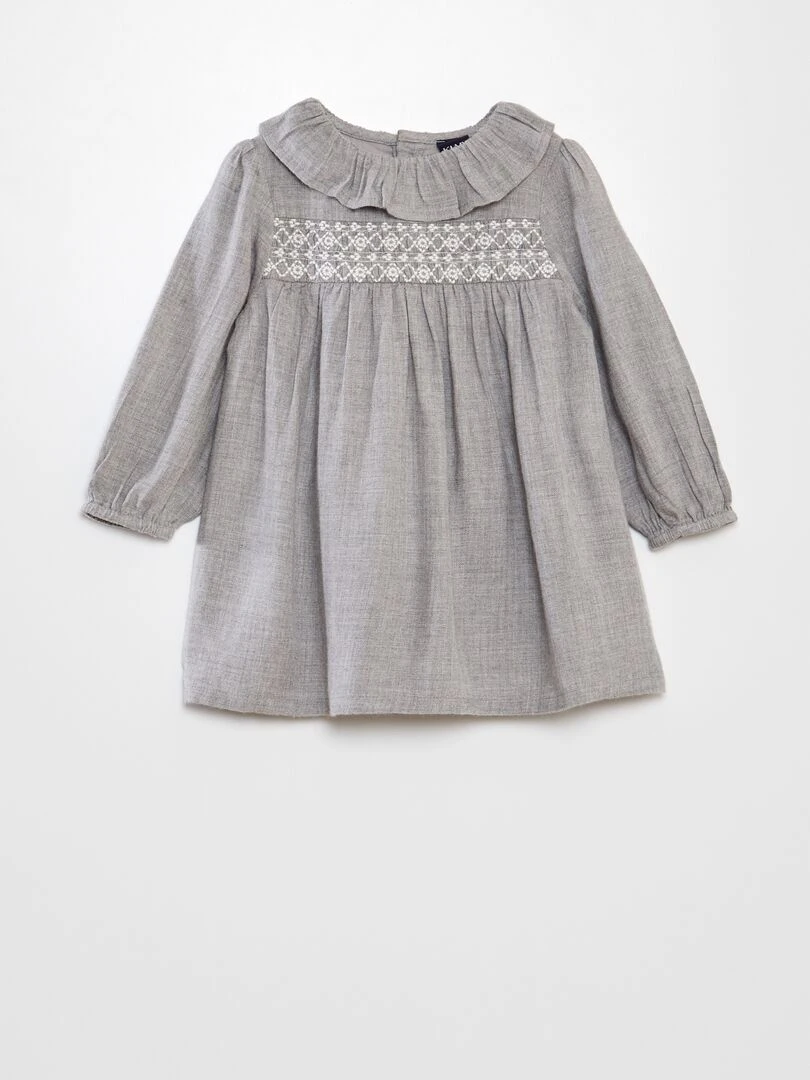 Robe avec collerette Gris