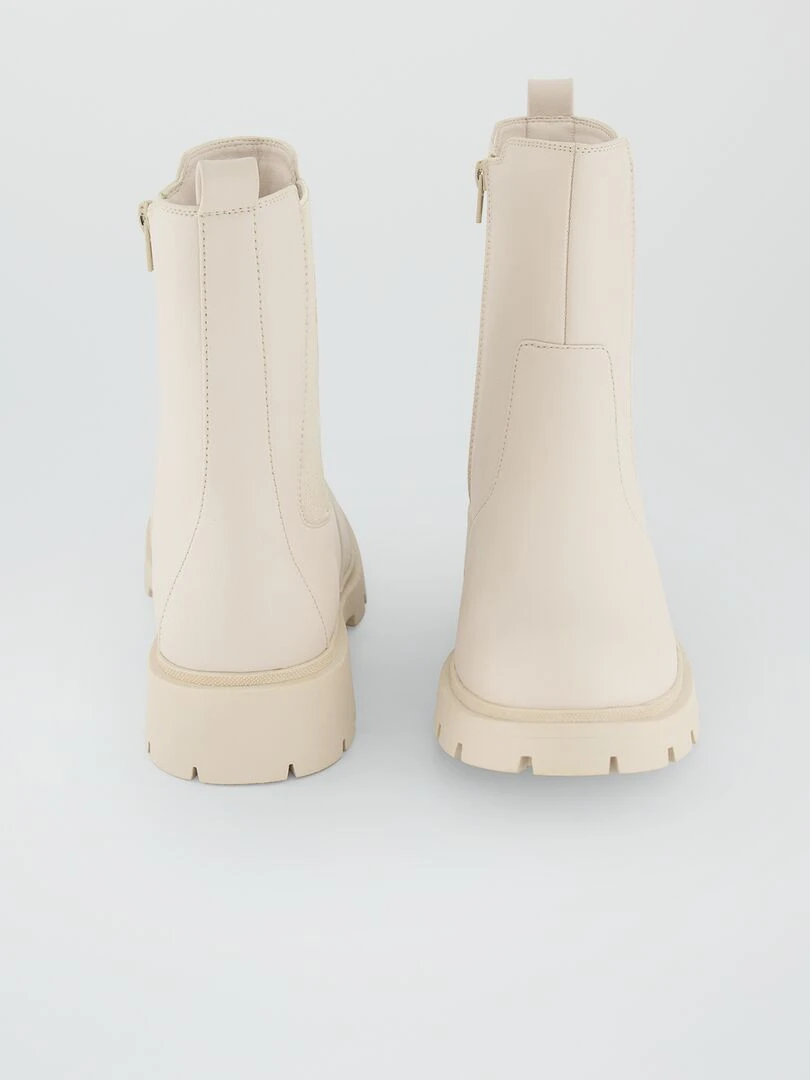Boots chelsea   Blanc