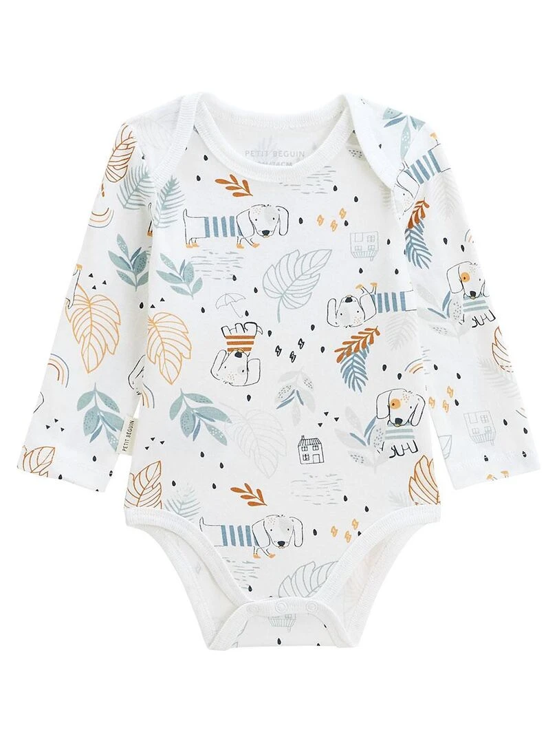 Lot de 2 bodies bébé manches longues Scotty   Ecru