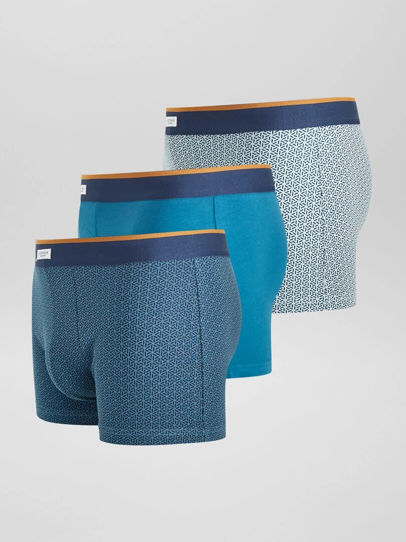Lot 3 boxers stretch   Bleu canard