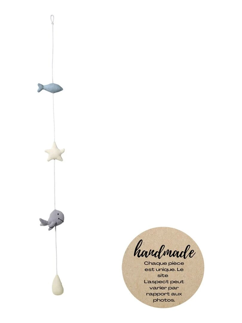 Guirlande en coton mousseline baleine Small Gris