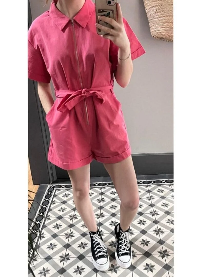 Combishort uni rose Rose