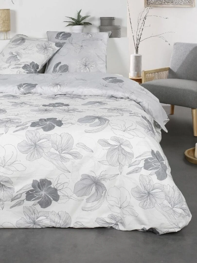 Housse de couette Sunshine Sorbi + taie(s) 100% coton 57 fils Gris