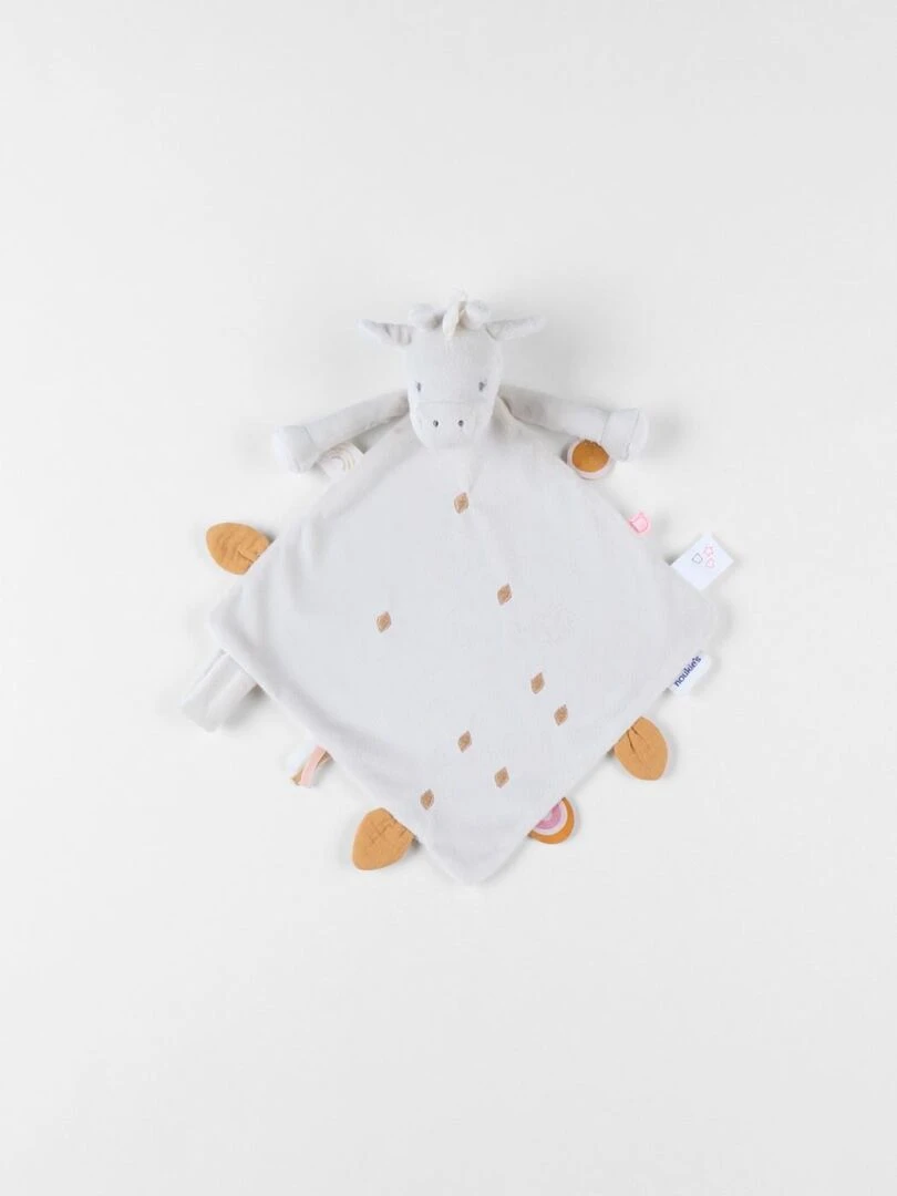 Doudou Gigi en Veloudoux greige/ocre Noukie's Multicolore