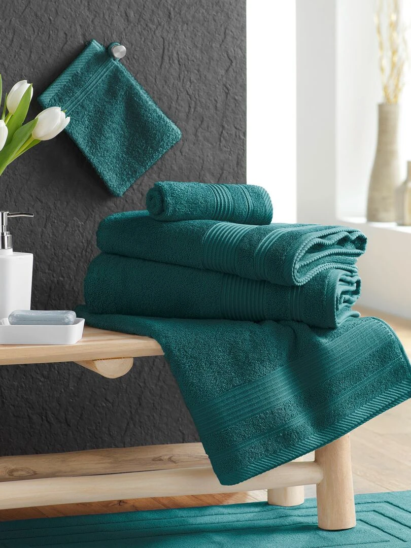 Lot de 2 gants de toilette Tendresse   Vert émeraude