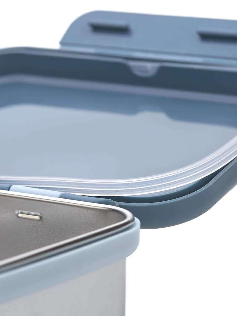 Boîte à goûter en inox Tracteur   Bleu