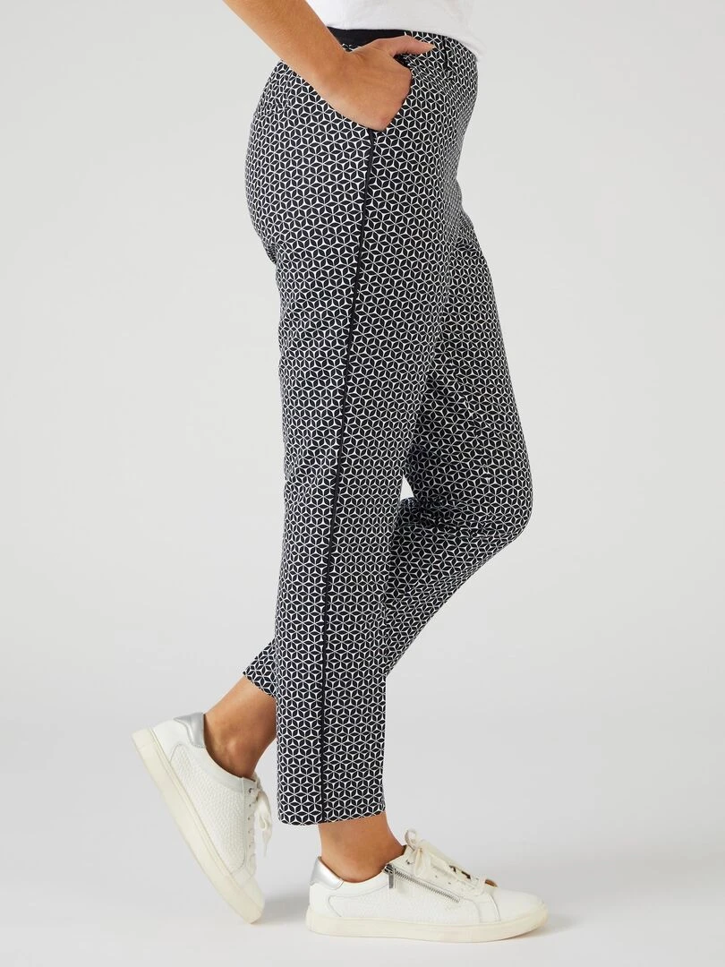 Pantalon 7/8ème satin de coton Damart Noir