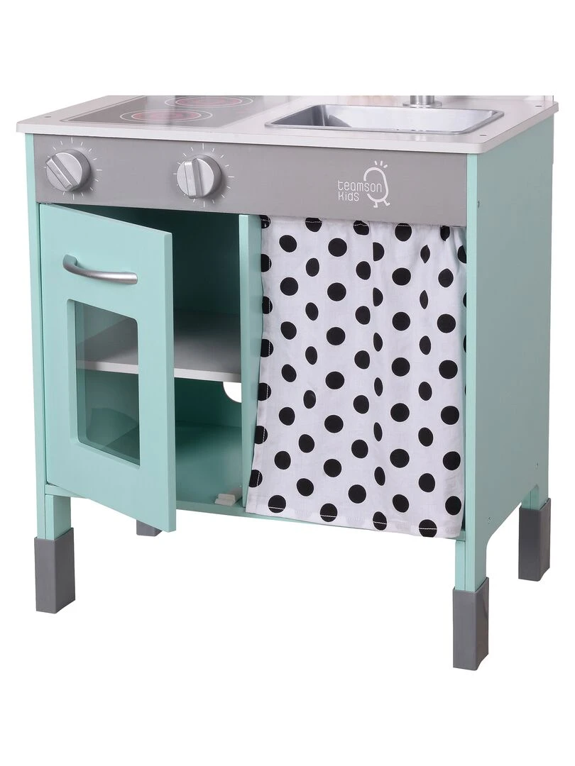 Cuisine enfant en bois hauteur réglable jeux de rôle imitation garçon fille bleu blanche   N/A