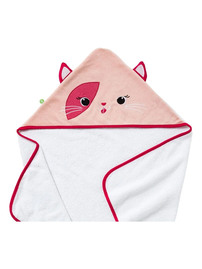 Cape de bain ludique 75x75 cm   Chat   Rose