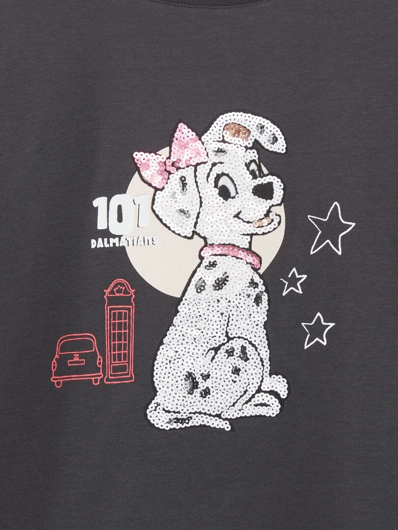 T shirt 'Disney' avec sequins Noir