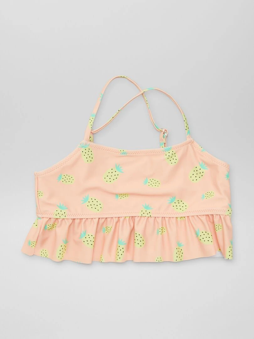 Maillot de bain 2 pièces volanté   Orange