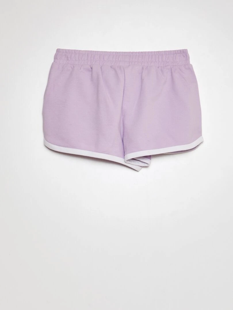Short molletonné à bords contrastants   Violet