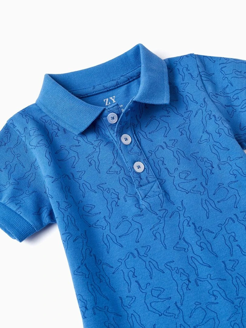 T shirt Polo + Short en Coton pour Bébé Garçon   Bleu