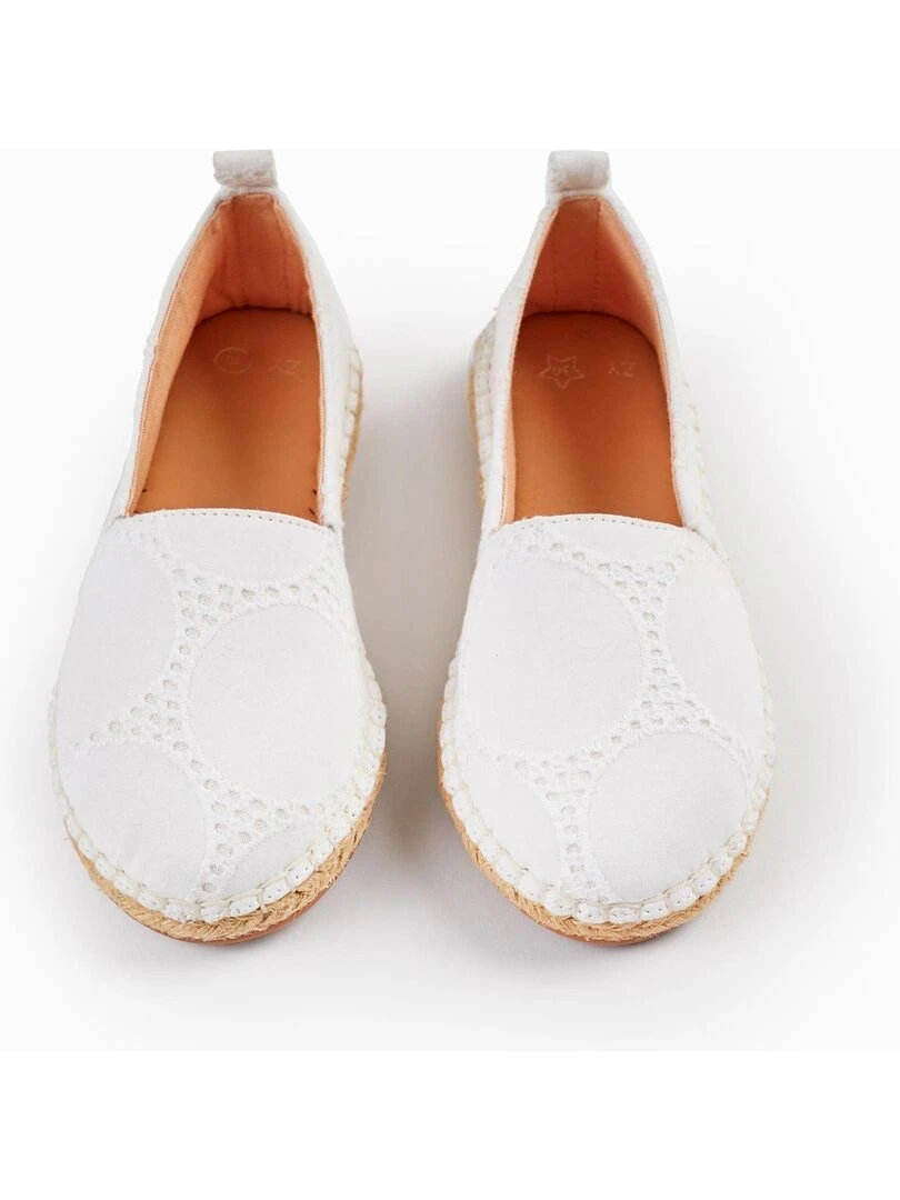 Espadrilles avec Broderies pour Fille Blanc