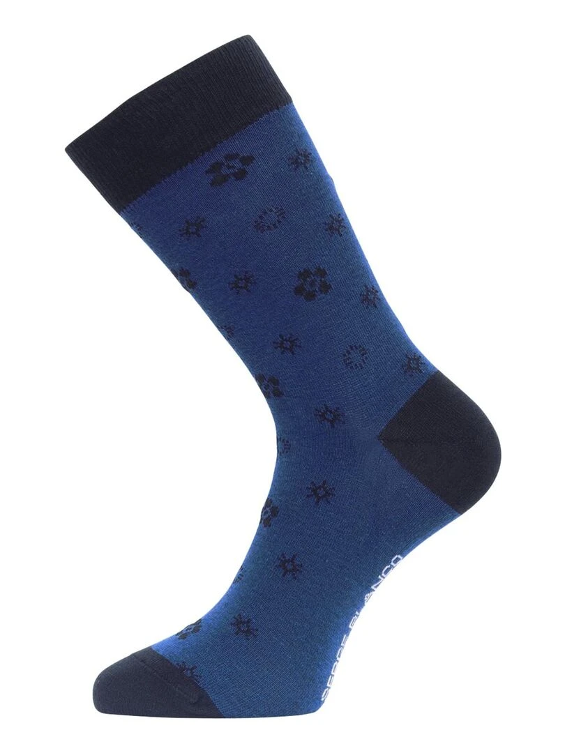 Lot de 9 paires de chaussettes de ville fantaisies en coton peigné Serge Blanco   Noir