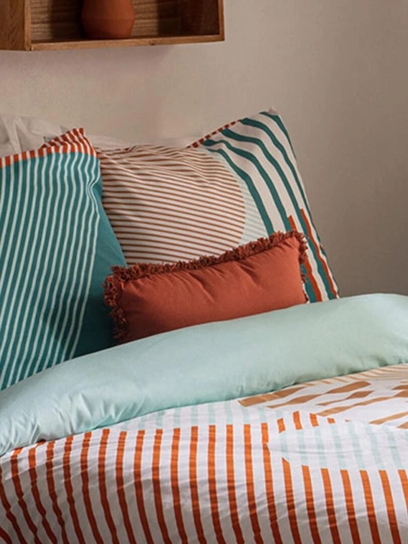 Parure de couette au style géométrique Multicolore