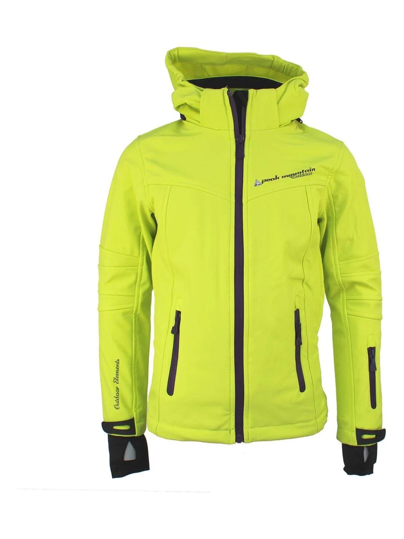 Blouson softshell fille GAMALA PEAK MOUNTAIN Vert anis