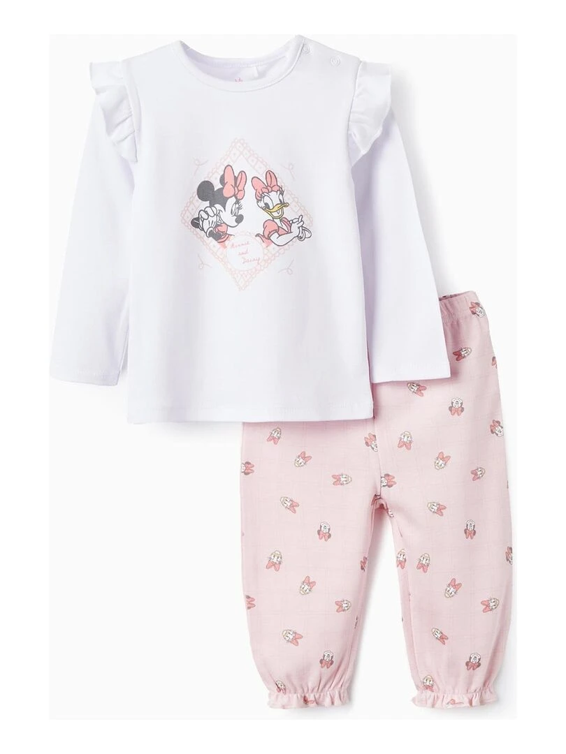 Pyjama en Coton pour Bébé Fille 'Minnie & Daisy' manches longues DISNEY CLASSICS Blanc