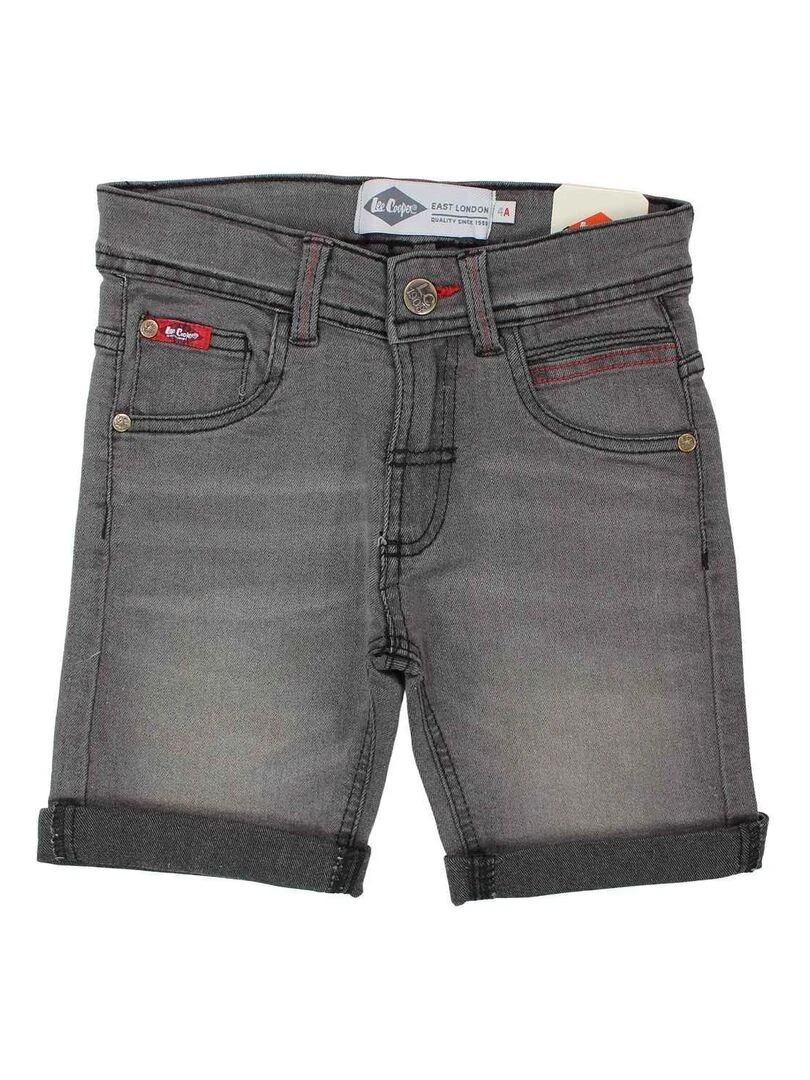 Lee Cooper Bermuda garçon imprimé logo en coton Gris