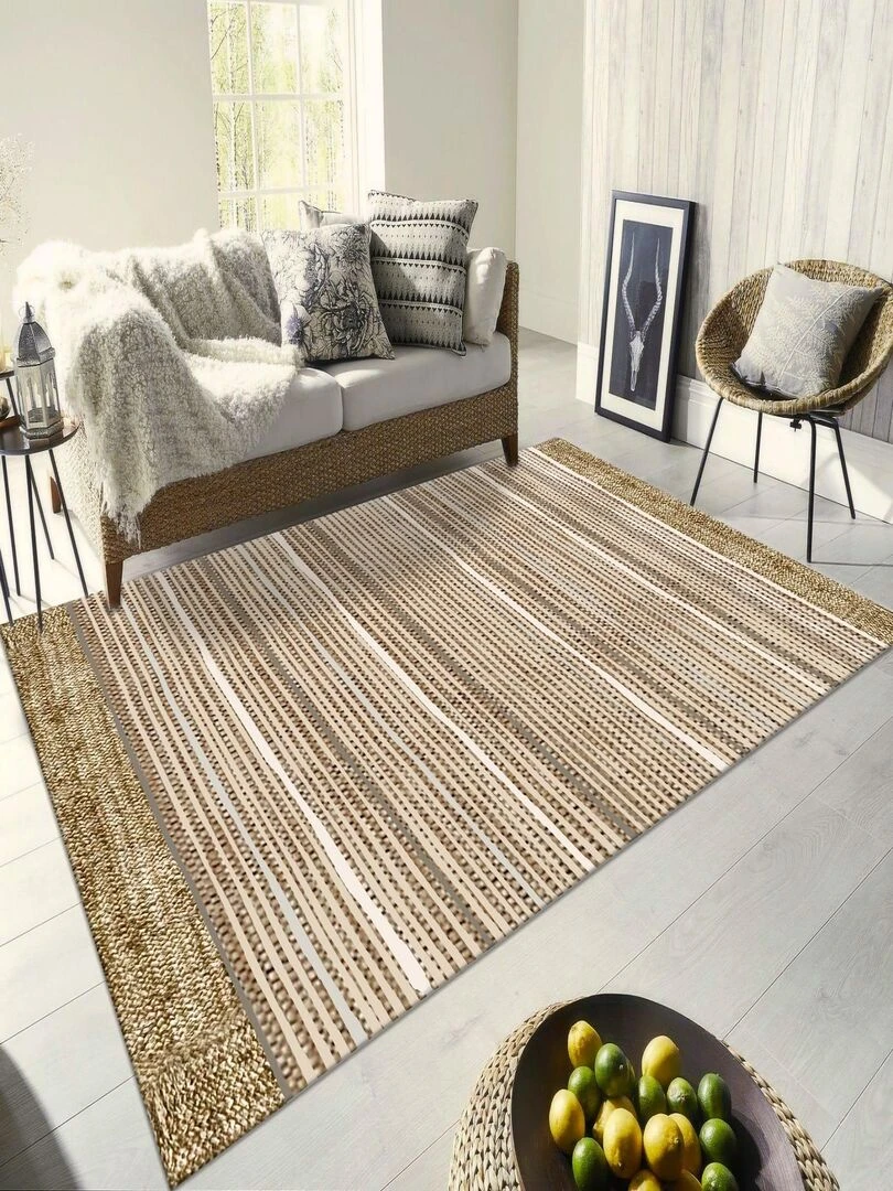 Tapis BAHAR Beige/Blanc Blanc Beige