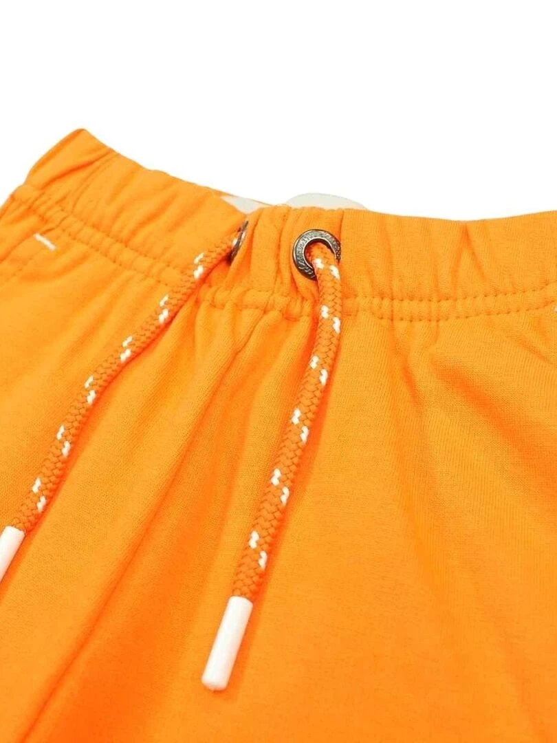 Lee Cooper   Bermuda garçon imprimé logo en coton   Orange