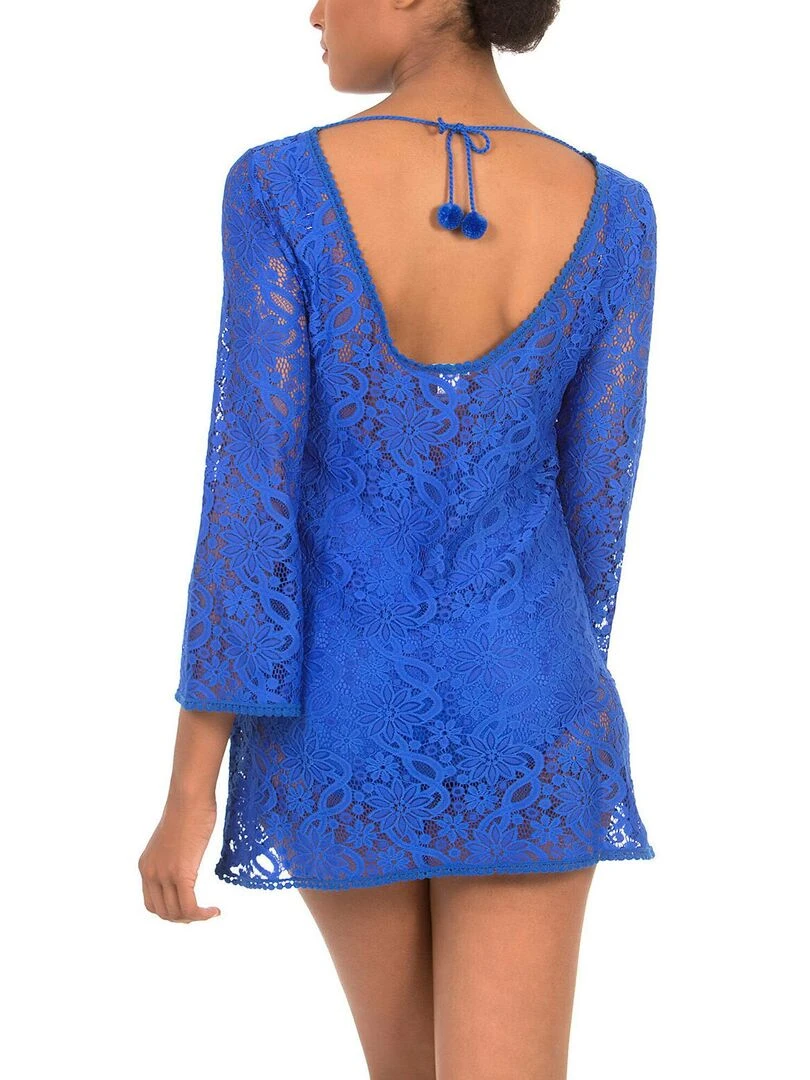 Robe de plage courte bleu Bleu