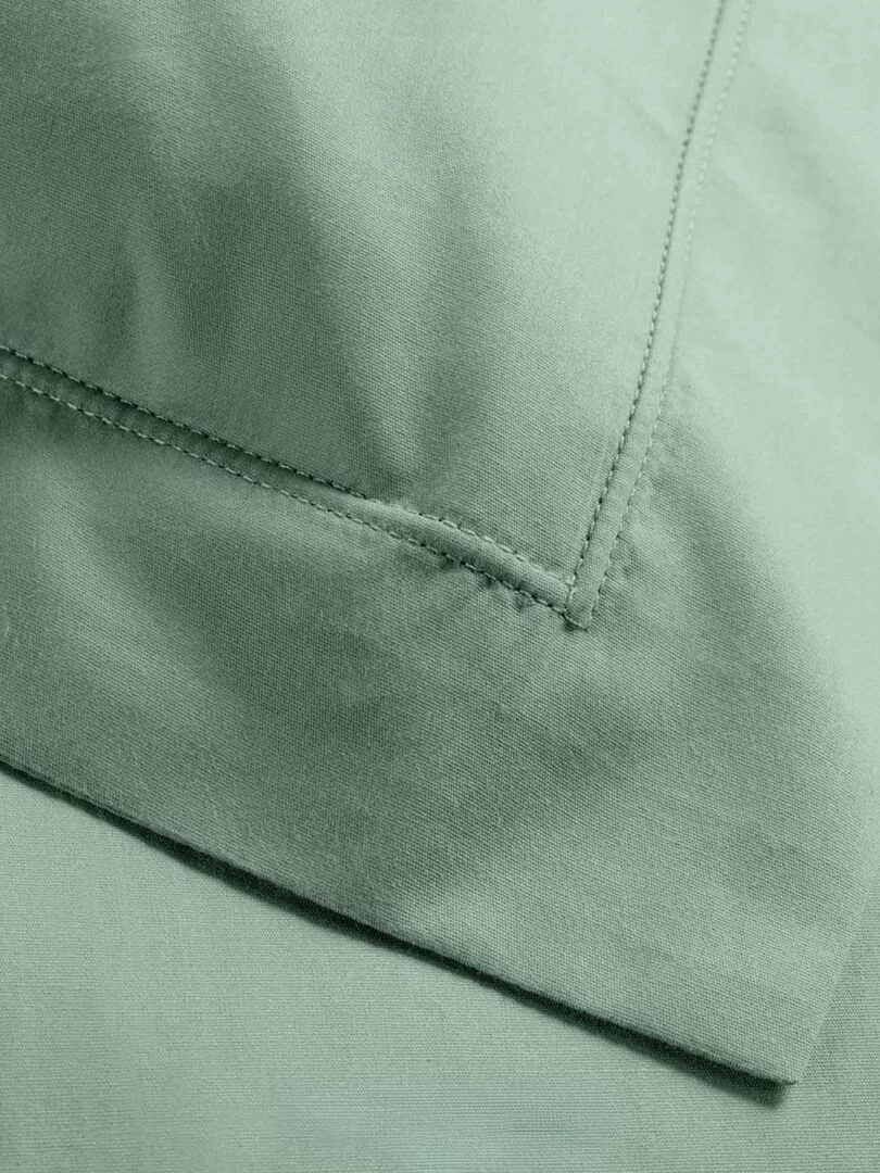 Taie d'oreiller unie en percale de coton   Vert olive