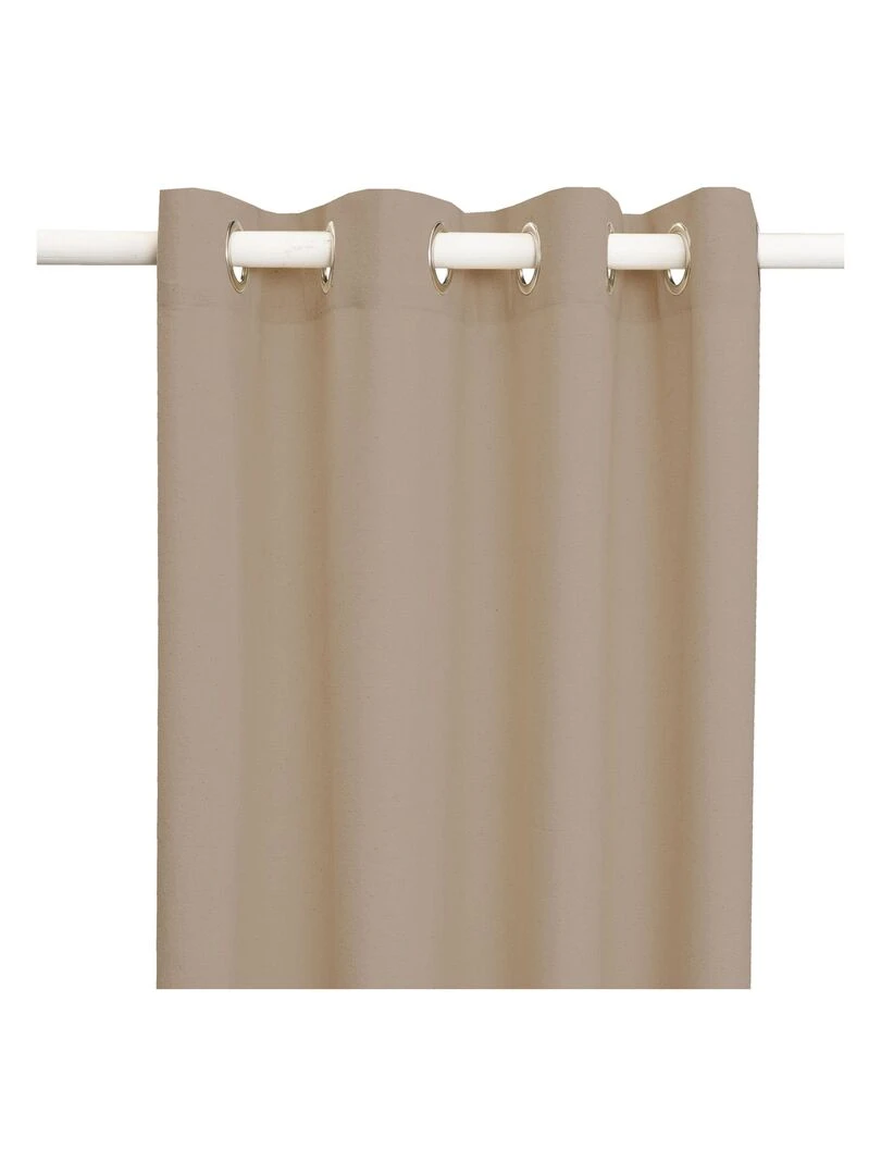 Rideau en coton recyclé avec œillets 'Deko&co' Taupe