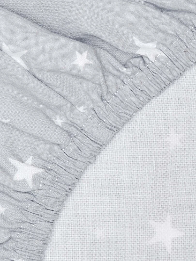 Drap housse en coton STELLA Gris
