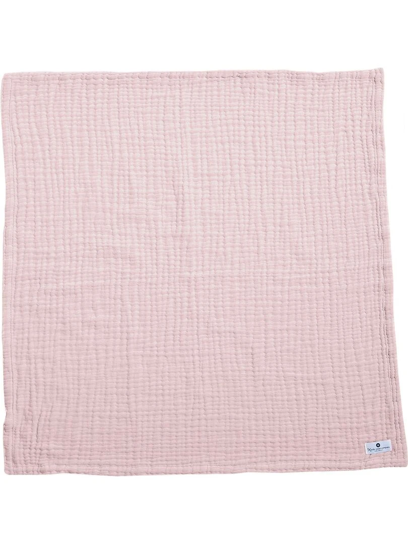 Couverture mousseline bebe en coton 80 x 80 cm Rose pâle