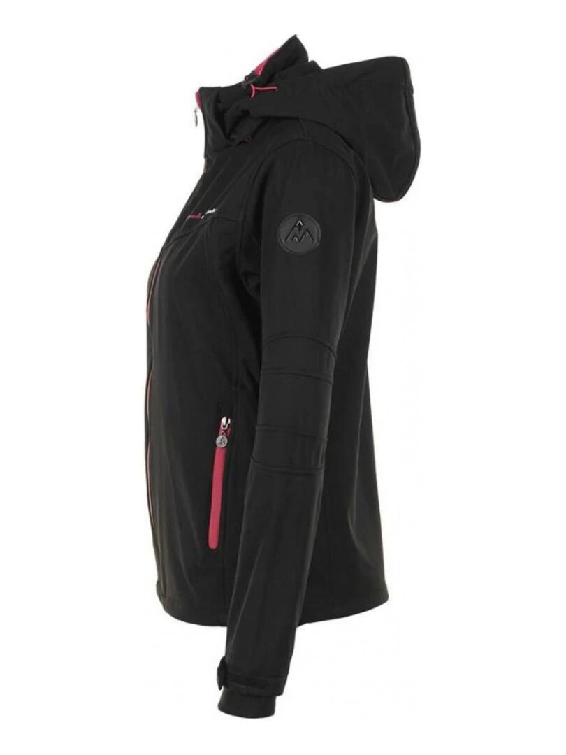 Blouson softshell femme AMALEAK   PEAK MOUNTAIN   Noir Rose