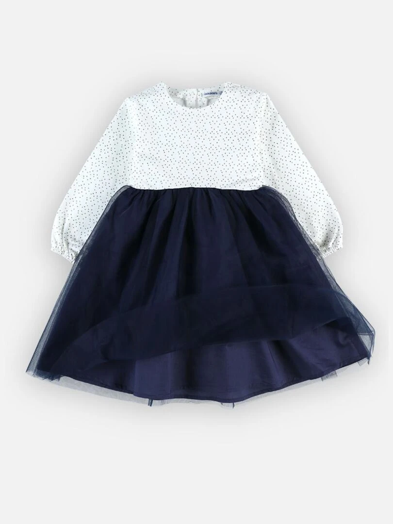 Robe bi matière  blanc/bleu marine   Noukie's   Blanc