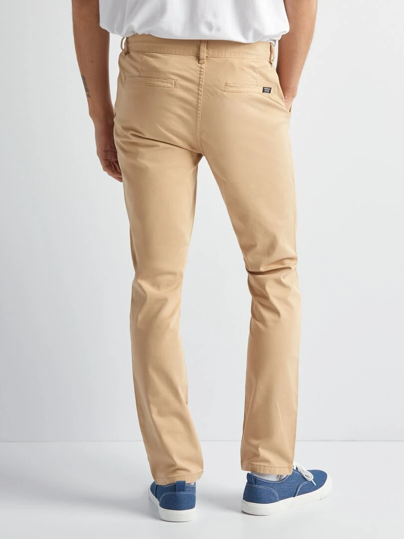 Pantalon chino uni   Beige