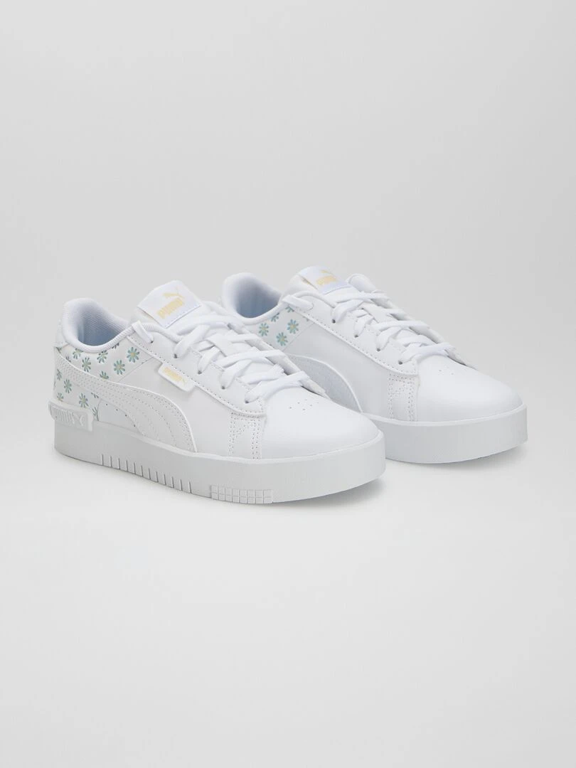 Baskets fleuries 'Puma' blanc
