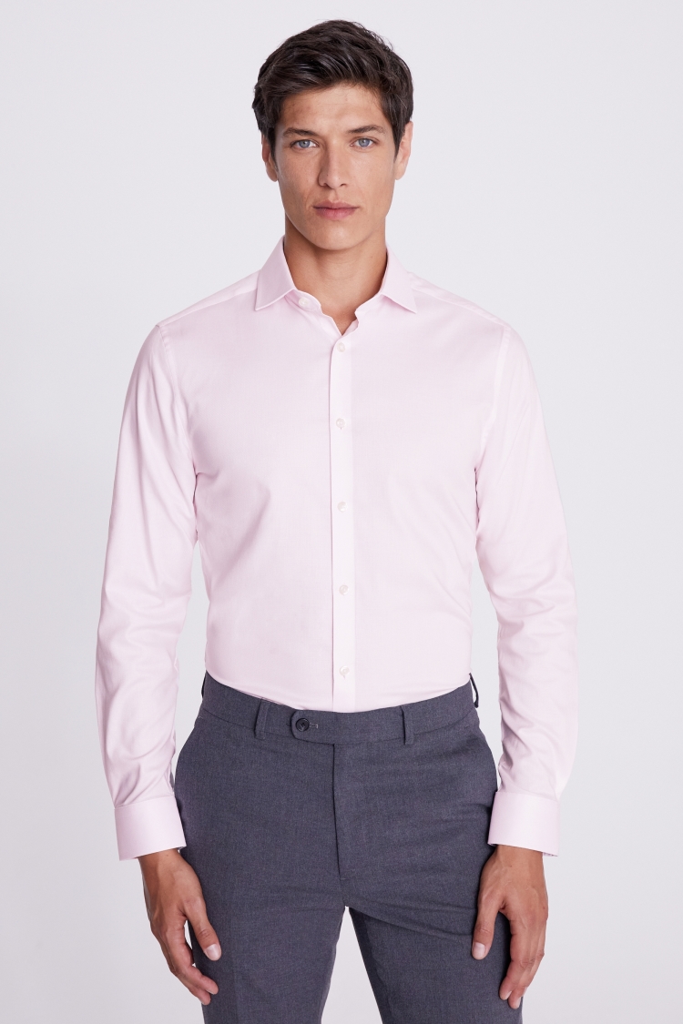 Slim Fit Pink Dobby Stretch Shirt Buy Online at Moss