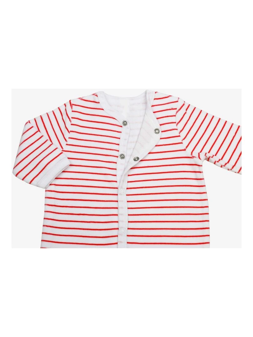 Dors bien bébé marinière rouge Rouge