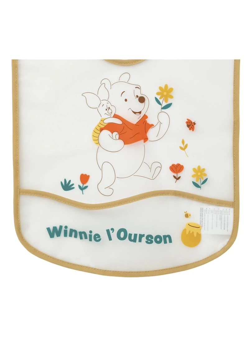 Bavoir 6 mois imperméable avec poche 28x32 cm   Winnie Retro   Jaune