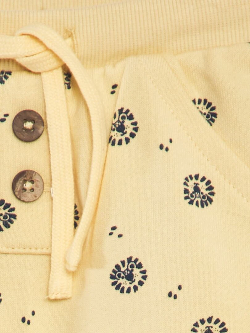 Short en molleton avec imprimé Jaune
