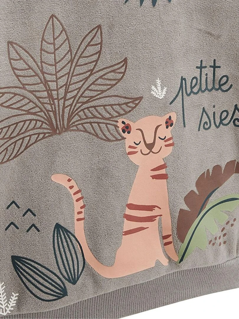 Pyjama enfant en velours Lapampa   Kaki