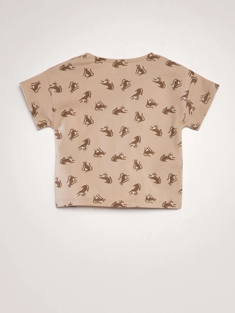 Ensemble t shirt + short   2 pièces   Mixte   Beige