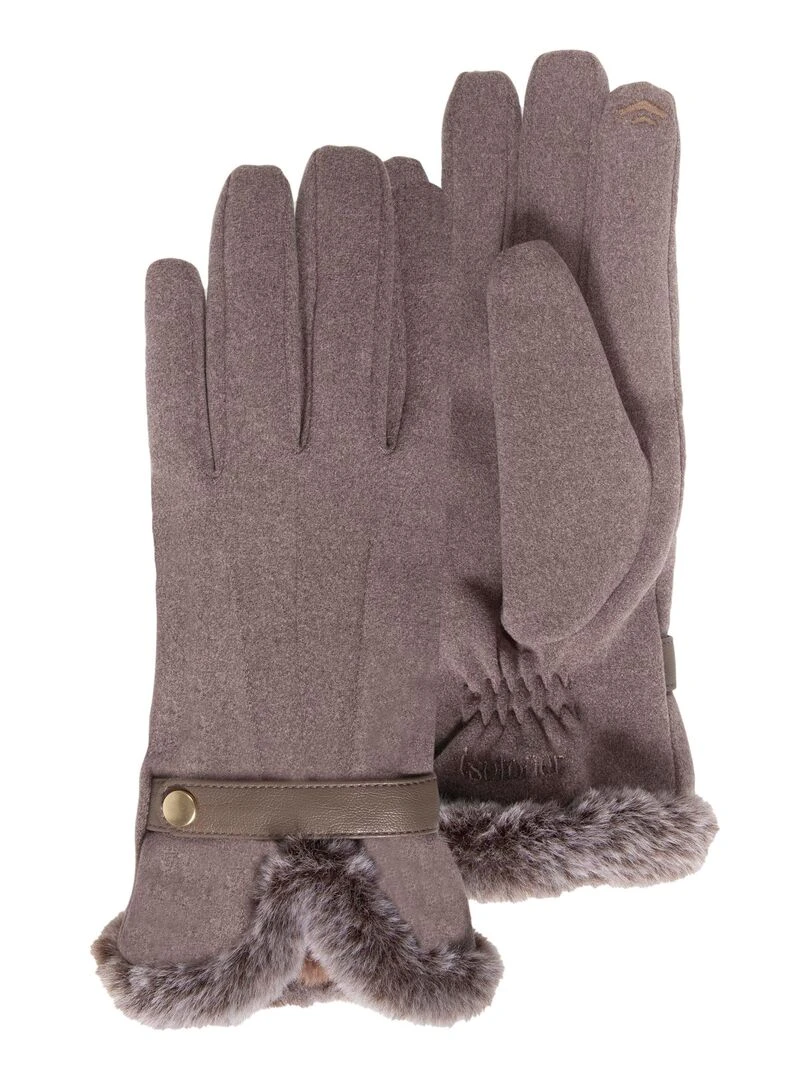 Gants femme Taupe tactiles suédine Taupe