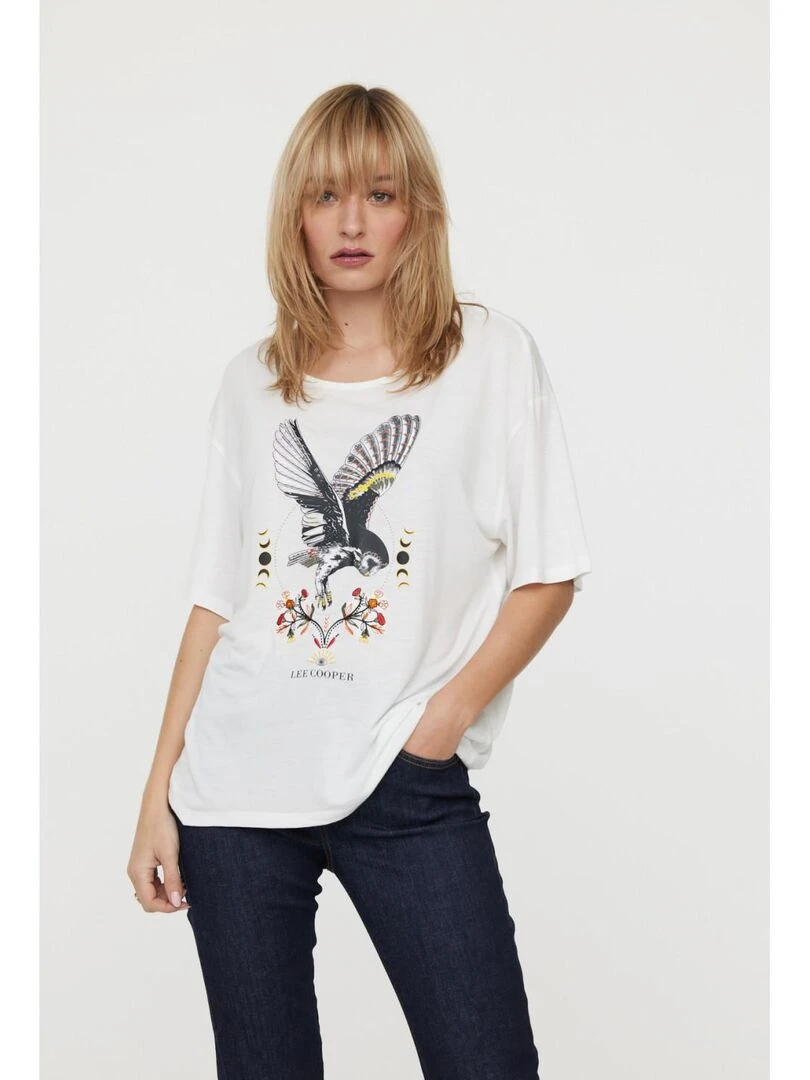 Lee Cooper T Shirt manches courtes polyester loose ALOUET Beige