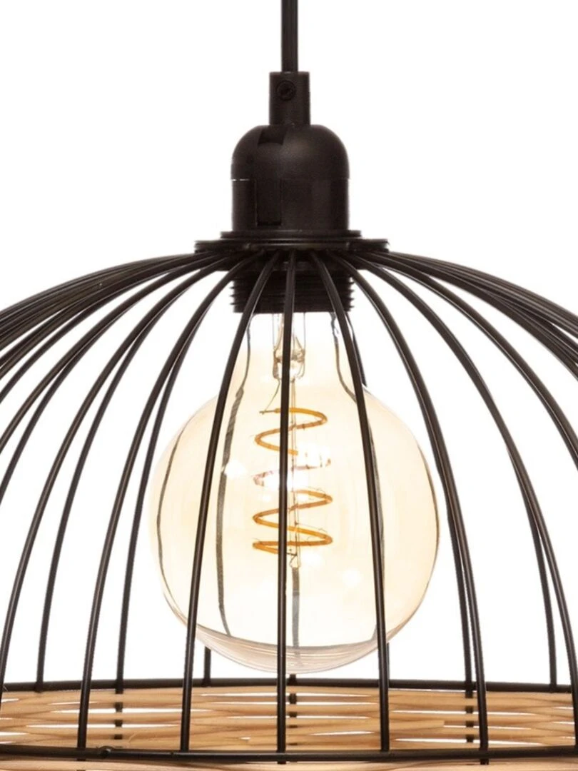 Suspension métal filaire rotin Suwa noir D35   Noir