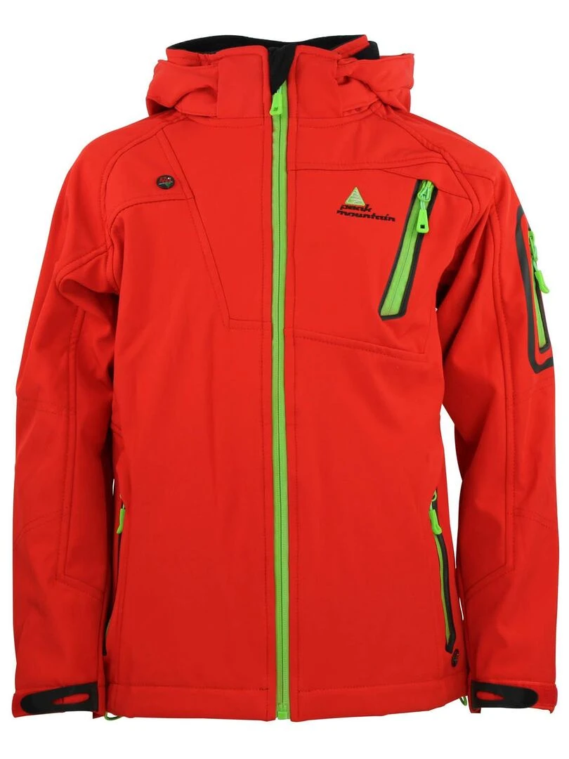 Blouson softshell garçon ECOLOK PEAK MOUNTAIN Rouge