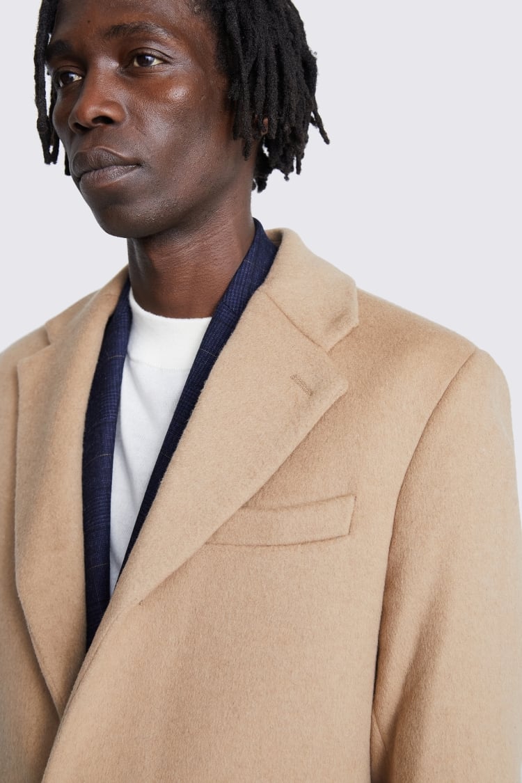 Camel Wool Cashmere Blend Overcoat   Buy Online at Moss