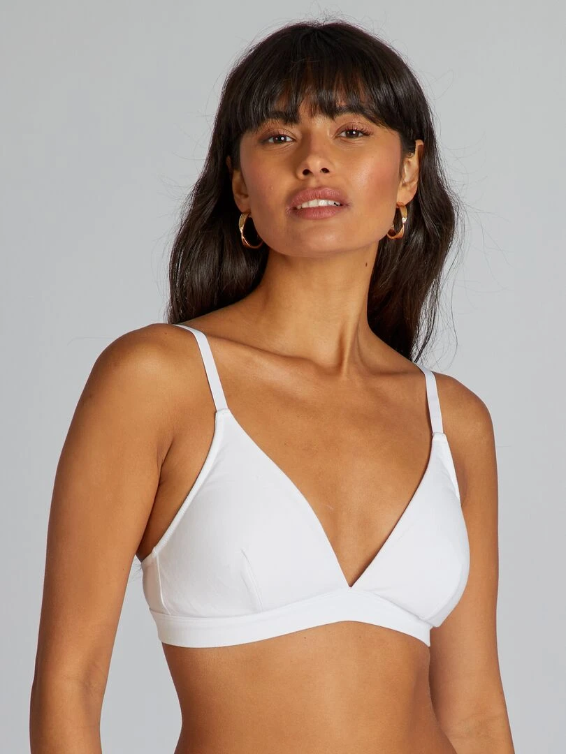 Soutien gorge triangle avec coques amovibles blanc