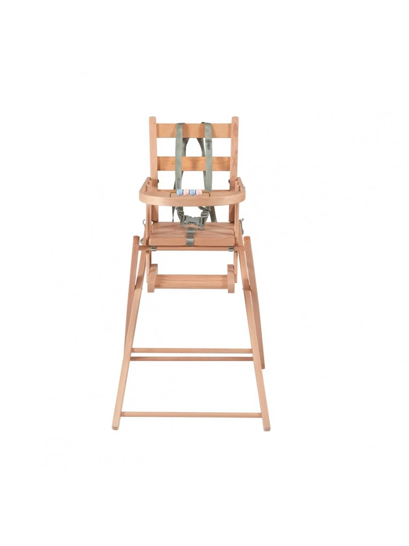 Combelle Chaise Haute Bébé Pliante Sarah Vernis Naturel 57x95cm Marron