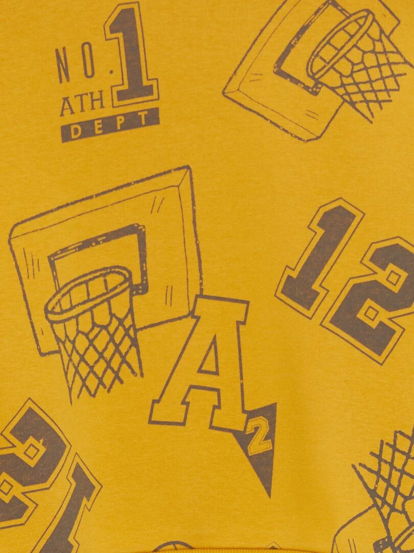 Sweat en molleton 'Basketball' Jaune