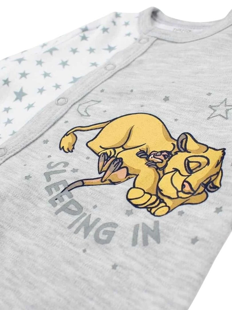Disney   Grenouillere bébé garçon imprimé Le Roi Lion en coton   Gris
